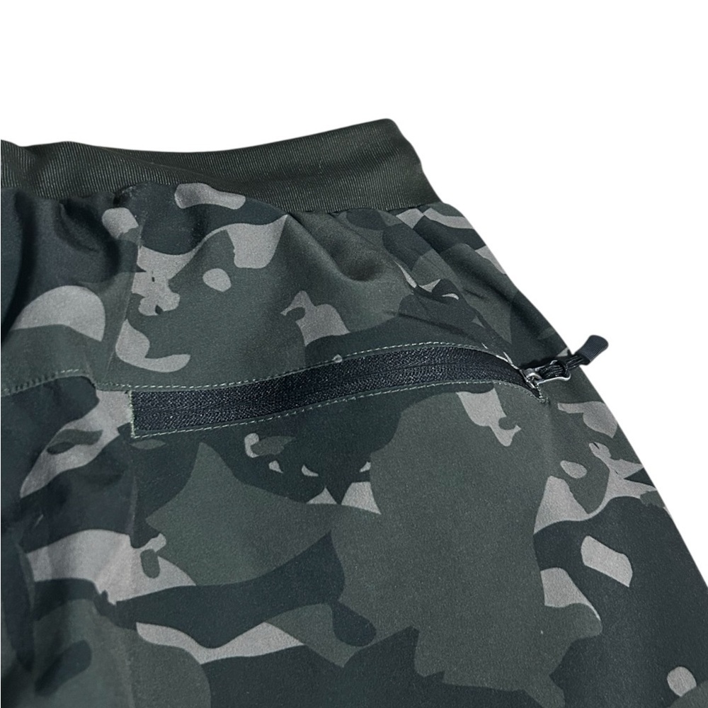 Camo Cargo Jogger Pants Mens Large Green Stretch Tactical Zip Pocket Athleisure - Picture 10 of 12